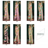 Rajpath Meghdhanush Wholesale Chanderi Linen Colourfulll Strips Sarees