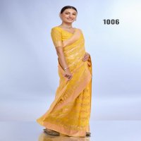 Umang Trendz 314 Series Wholesale Linen With With Jacquard Work Sarees