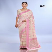 Umang Trendz 314 Series Wholesale Linen With With Jacquard Work Sarees