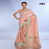 Umang Trendz 314 Series Wholesale Linen With With Jacquard Work Sarees