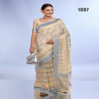 Umang Trendz 314 Series Wholesale Linen With With Jacquard Work Sarees