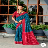 BARKHA PLUS BY SR IKKAT PRINT MUL MUL COTTON ELEGANT STYLE SAREE WITH BLOUSE