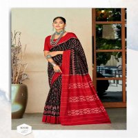 BARKHA PLUS BY SR IKKAT PRINT MUL MUL COTTON ELEGANT STYLE SAREE WITH BLOUSE