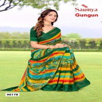 SAUMYA GUNGUN GEORGETTE VISCOSE BORDER AMAZING PRINT DAILY WEAR SAREE