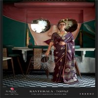 Rajtex Kanthkala Topaz Wholesale Satin Handloom Weaving Silk Sarees