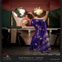 Rajtex Kanthkala Topaz Wholesale Satin Handloom Weaving Silk Sarees