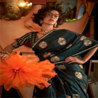 Rajtex Kanthkala Topaz Wholesale Satin Handloom Weaving Silk Sarees