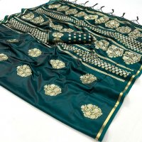 Rajtex Kanthkala Topaz Wholesale Satin Handloom Weaving Silk Sarees