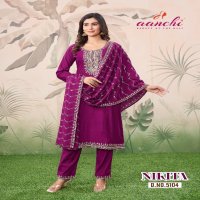 Aanchi Nikita Wholesale Fancy Fabrics Top Pant And Dupatta