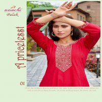 Aanchi Palak Wholesale Roman Silk Flair Cut Kurtis