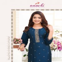 MYRA BY AANCHI RANGEELA SILK FULLY STITCH STRAIGHT CUT EMBROIDERY WORK LONG KURTI