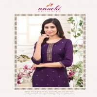 MYRA BY AANCHI RANGEELA SILK FULLY STITCH STRAIGHT CUT EMBROIDERY WORK LONG KURTI