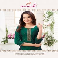 MYRA BY AANCHI RANGEELA SILK FULLY STITCH STRAIGHT CUT EMBROIDERY WORK LONG KURTI