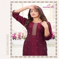 MYRA BY AANCHI RANGEELA SILK FULLY STITCH STRAIGHT CUT EMBROIDERY WORK LONG KURTI