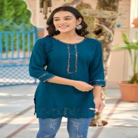 Rangmaya Alfa Vol-4 Wholesale Rayon Rinkle Short Tops