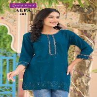 Rangmaya Alfa Vol-4 Wholesale Rayon Rinkle Short Tops