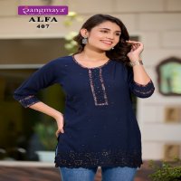 Rangmaya Alfa Vol-4 Wholesale Rayon Rinkle Short Tops