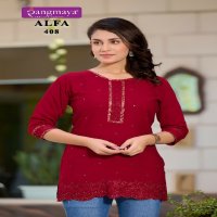 Rangmaya Alfa Vol-4 Wholesale Rayon Rinkle Short Tops