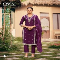 OSSM Gulabi Vol-3 Wholesale VIscose Roman Silk Kurti With Pant And Dupatta