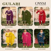 OSSM Gulabi Vol-3 Wholesale VIscose Roman Silk Kurti With Pant And Dupatta