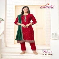 KIWI BY AANCHI VICHITRA STRAIGHT CUT ELEGANT STYLE EMBROIDERY WORK READYMADE SALWAR SUIT