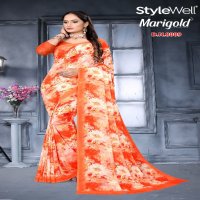 Stylewell Marigold Wholesale Exclusive Digital Printed Sarees