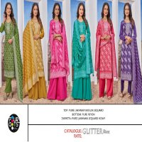 Fourdots Glitter Wholesale Pure Lakhnawi Muslin Jacquard Dress Material