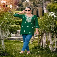 Shreen Fusion Wholesale Trendy Western Rayon With Lucknowi Work Short Tops
