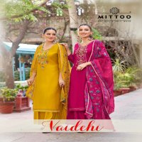 Mittoo Vaidehi Wholesale Rayon Weaving Kurti With Pant And Dupatta