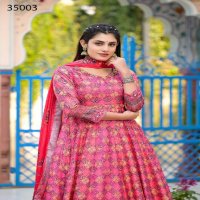 Tejasvee Ramya Wholesale Dola Silk Gown With Dupatta