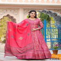 Tejasvee Ramya Wholesale Dola Silk Gown With Dupatta