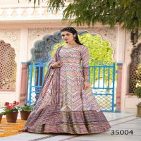 Tejasvee Ramya Wholesale Dola Silk Gown With Dupatta