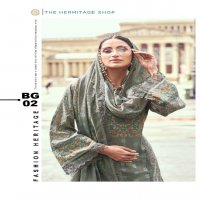 The Hermitage Shop Bagh Wholesale Pure Lawn Cotton Chikankari Work Dress Material