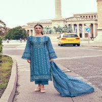 The Hermitage Shop Bagh Wholesale Pure Lawn Cotton Chikankari Work Dress Material