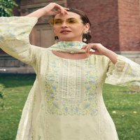 The Hermitage Shop Bagh Wholesale Pure Lawn Cotton Chikankari Work Dress Material