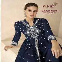 Vamika Lakhnavi Vol-6 Platinum Wholesale Heavy Reyon Kurti With Plazo And Dupatta