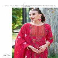 Kushals Morni Vol-2 Wholesale Rinkle Fabrics Naira Cut Kurtis With Pant And Dupatta