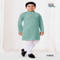 Blue Hills Prince Wholesale Heavy Chikankari Work Kids Kurta With Pant