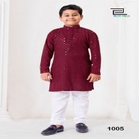 Blue Hills Prince Wholesale Heavy Chikankari Work Kids Kurta With Pant