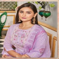 HRU India Lucknawi Suta Vol-4 Wholesale Cotton Malmal Kurti With Pant And Dupatta