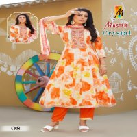 MASTER CRYSTAL GHERA RAYON PRINT READYMADE CASUAL WEAR 3PCS DRESS