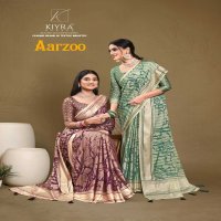 aarzoo by kiyra sarees dull moss foil printed beautiful saree