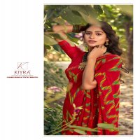 kiyra sarees angoori major georgette fancy print saree wholesaler