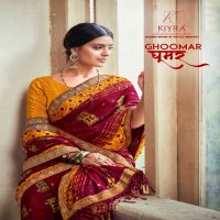 kiyra saree ghoomar unique print fancy saree with blouse