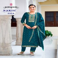 sakhi by rangoon viscose jacquard embroidery work fullstitch salwar suit