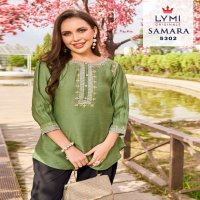 Lymi Samara Wholesale Viscose With Fancy Embroidery Work Short Tops