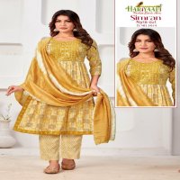 Hariyaali Simran Wholesale Nyra Cut Kurti With Pant And Dupatta