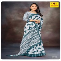 vinamra white and white vol 5 pretty look linen saree with blouse