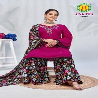 JT Ankita Vol-16 Wholesale Rayon Fabrics With Work Dress Material