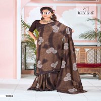 kiyra kamalkunj beautiful unique colour print saree collection